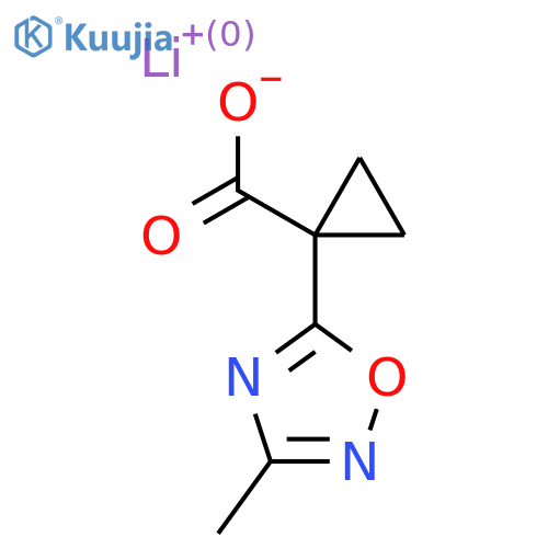 Lithium(1+) 1-(3-methyl-1,2,4-oxadiazol-5-yl)cyclopropane-1-carboxylate structure