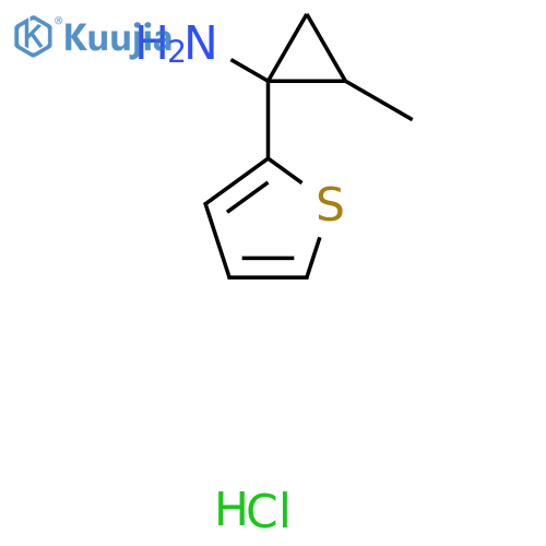 2-Methyl-1-(thiophen-2-yl)cyclopropan-1-amine hydrochloride structure
