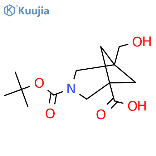 3-[(Tert-butoxy)carbonyl]-5-(hydroxymethyl)-3-azabicyclo[3.1.1]heptane-1-carboxylic acid structure