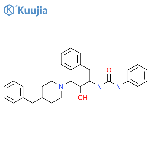 Urea,N-[2-hydroxy-1-(phenylmethyl)-3-[4-(phenylmethyl)-1-piperidinyl]propyl]-N'-phenyl- structure