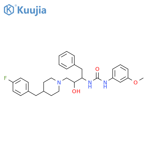 Urea,N-[3-[4-[(4-fluorophenyl)methyl]-1-piperidinyl]-2-hydroxy-1-(phenylmethyl)propyl]-N'-(3-methoxyphenyl)- structure