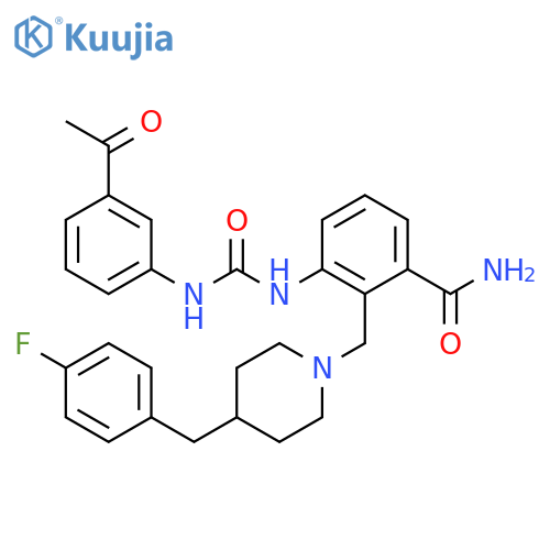 Benzamide,3-[[[(3-acetylphenyl)amino]carbonyl]amino]-2-[[4-[(4-fluorophenyl)methyl]-1-piperidinyl]methyl]- structure