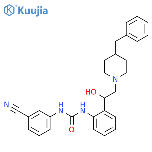 Urea,N-(3-cyanophenyl)-N'-[2-[1-hydroxy-2-[4-(phenylmethyl)-1-piperidinyl]ethyl]phenyl]- structure