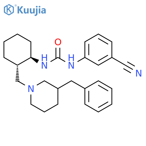 Urea,N-(3-cyanophenyl)-N'-[(1R,2S)-2-[[3-(phenylmethyl)-1-piperidinyl]methyl]cyclohexyl]-, rel- structure