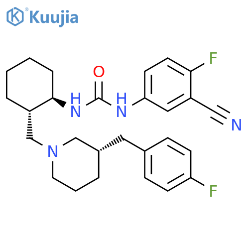 Urea,N-(3-cyano-4-fluorophenyl)-N'-[(1R,2S)-2-[[(3S)-3-[(4-fluorophenyl)methyl]-1-piperidinyl]methyl]cyclohexyl]- structure