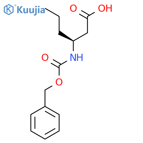 (3S)-3-{(benzyloxy)carbonylamino}hexanoic acid structure