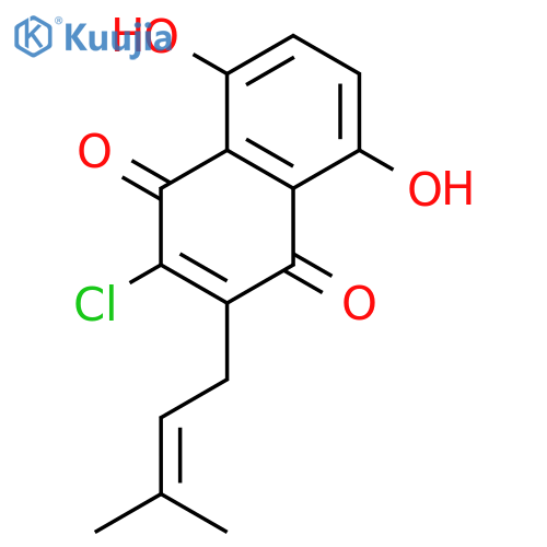 1,4-Naphthalenedione, 2-chloro-5,8-dihydroxy-3-(3-methyl-2-butenyl)- structure