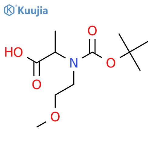 2-{(tert-butoxy)carbonyl(2-methoxyethyl)amino}propanoic acid structure