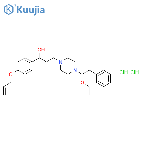 1-Piperazinepropanol,4-(2-ethoxy-2-phenylethyl)-a-[4-(2-propen-1-yloxy)phenyl]-, hydrochloride (1:2) structure