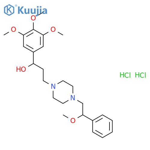 1-Piperazinepropanol,4-(2-methoxy-2-phenylethyl)-a-(3,4,5-trimethoxyphenyl)-, hydrochloride (1:2) structure