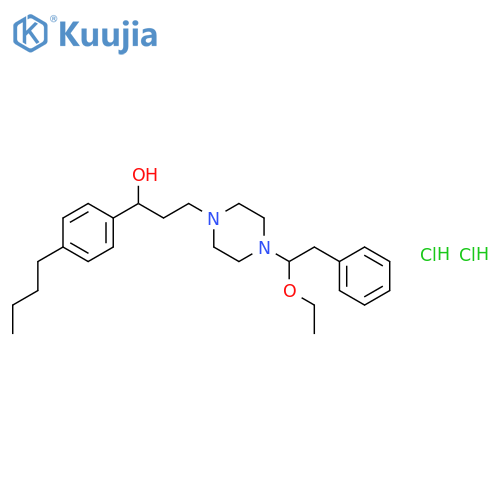 1-Piperazinepropanol, a-(4-butylphenyl)-4-(2-ethoxy-2-phenylethyl)-,hydrochloride (1:2) structure