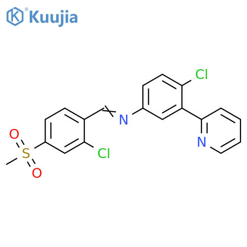 4-Chloro-N-[[2-chloro-4-(methylsulfonyl)phenyl]methylene]-3-(2-pyridinyl)benzenamine structure