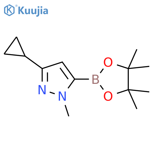 1H-Pyrazole, 3-cyclopropyl-1-methyl-5-(4,4,5,5-tetramethyl-1,3,2-dioxaborolan-2-yl)- structure