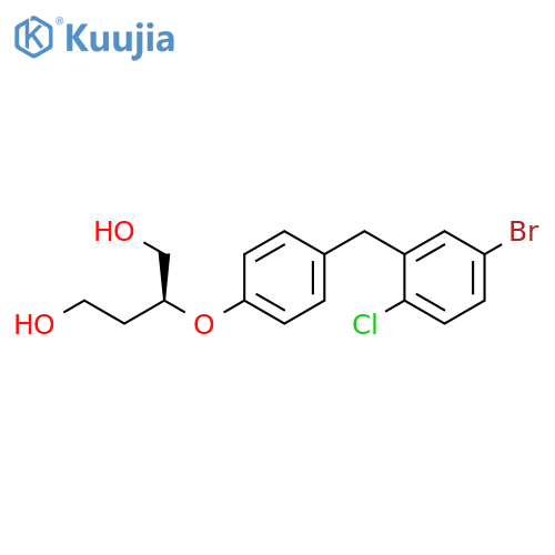 1,4-Butanediol, 2-[4-[(5-bromo-2-chlorophenyl)methyl]phenoxy]-, (2S)- structure