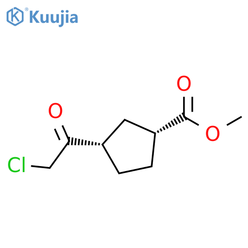 rac-methyl (1R,3S)-3-(2-chloroacetyl)cyclopentane-1-carboxylate structure