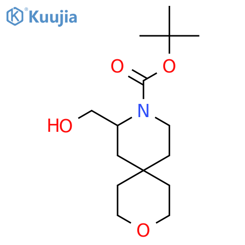 Tert-butyl 8-(hydroxymethyl)-3-oxa-9-azaspiro[5.5]undecane-9-carboxylate structure