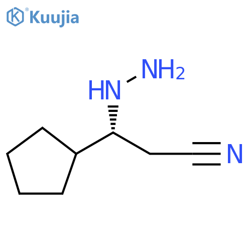 Cyclopentanepropanenitrile, β-hydrazinyl-, (βR)- structure