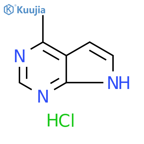 7H-Pyrrolo[2,3-d]pyrimidine, 2-methyl-, hydrochloride (1:1) structure