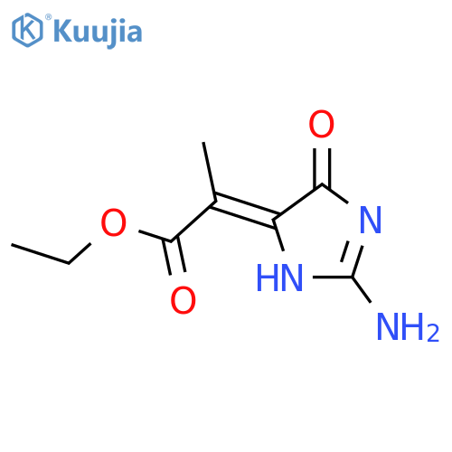 Propanoic acid,2-(2-amino-1,5-dihydro-5-oxo-4H-imidazol-4-ylidene)-, ethyl ester structure