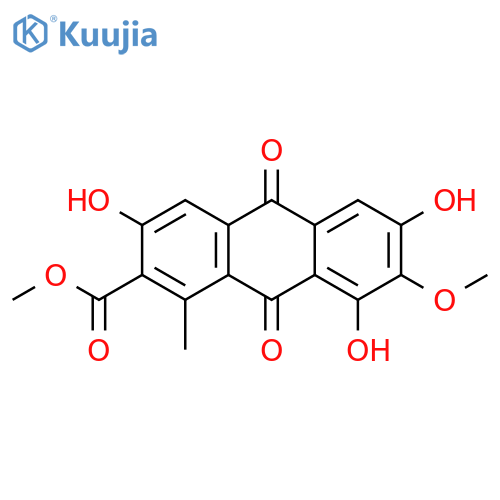 3,6,7,8-Tetrahydroxy-1-methylanthraquinone-2-carboxylic acid; 7-Me ether, Me ester structure