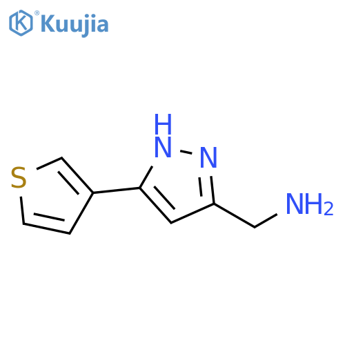 (3-(thiophen-3-yl)-1H-pyrazol-5-yl)methanamine structure