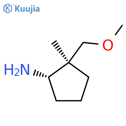 rac-(1R,2R)-2-(methoxymethyl)-2-methylcyclopentan-1-amine structure