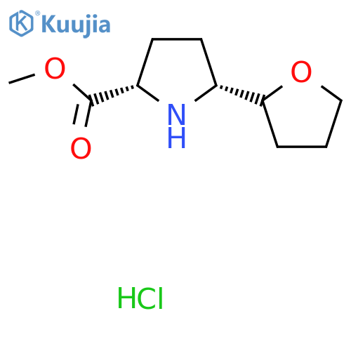 rac-methyl (2R,5S)-5-(oxolan-2-yl)pyrrolidine-2-carboxylate hydrochloride structure
