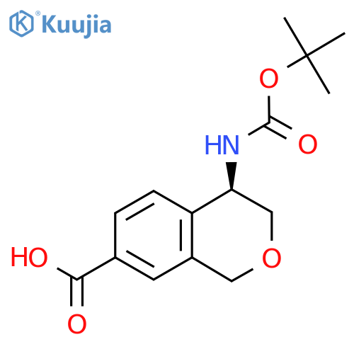 (4R)-4-{[(tert-butoxy)carbonyl]amino}-3,4-dihydro-1H-2-benzopyran-7-carboxylic acid structure