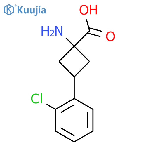 1-Amino-3-(2-chlorophenyl)cyclobutane-1-carboxylic acid structure
