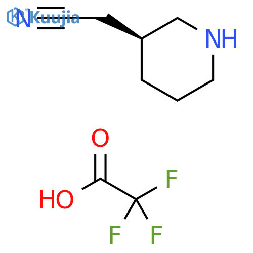3-Piperidineacetonitrile, (3S)-, 2,2,2-trifluoroacetate (1:1) structure