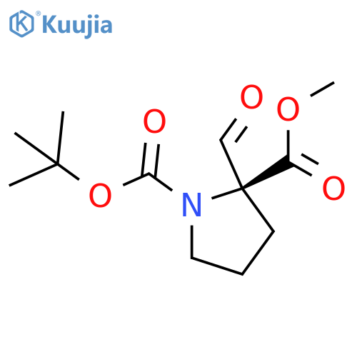 1-tert-butyl 2-methyl (2S)-2-formylpyrrolidine-1,2-dicarboxylate structure