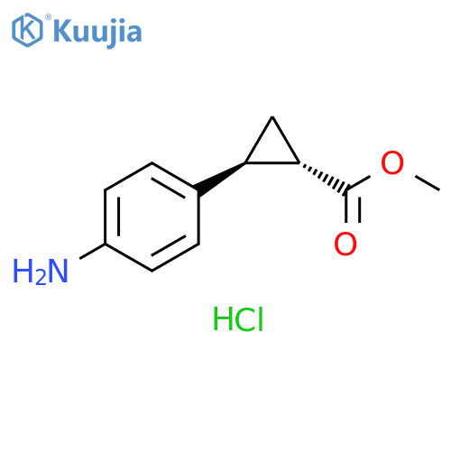 Cyclopropanecarboxylic acid, 2-(4-aminophenyl)-, methyl ester, hydrochloride (1:1), (1S,2S)- structure