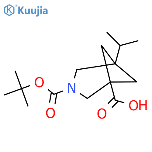 3-(tert-Butoxycarbonyl)-5-isopropyl-3-azabicyclo[3.1.1]heptane-1-carboxylic acid structure