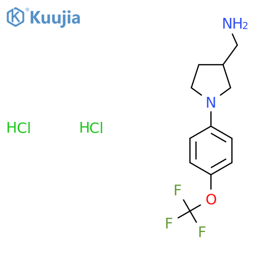1-{1-[4-(Trifluoromethoxy)phenyl]pyrrolidin-3-yl}methanamine dihydrochloride structure
