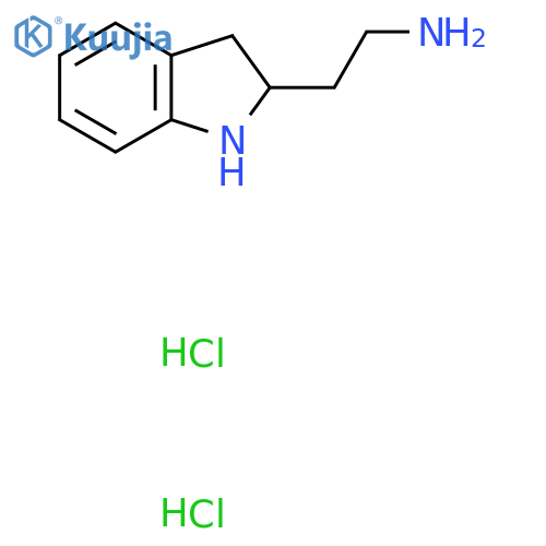 2-(2,3-dihydro-1H-indol-2-yl)ethan-1-amine dihydrochloride structure