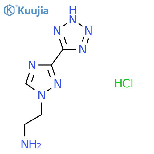 2-[3-(2H-1,2,3,4-tetrazol-5-yl)-1H-1,2,4-triazol-1-yl]ethan-1-amine hydrochloride structure