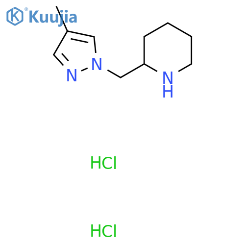 2-[(4-methyl-1H-pyrazol-1-yl)methyl]piperidine dihydrochloride structure