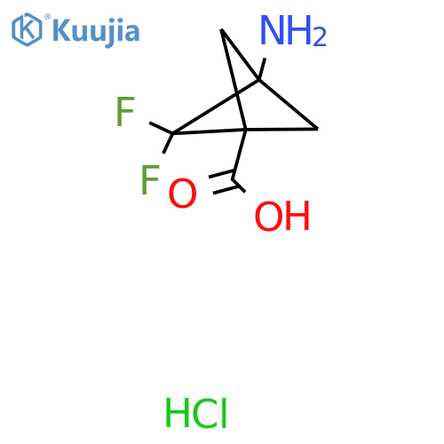 3-Amino-2,2-difluorobicyclo[1.1.1]pentane-1-carboxylic acid hydrochloride structure