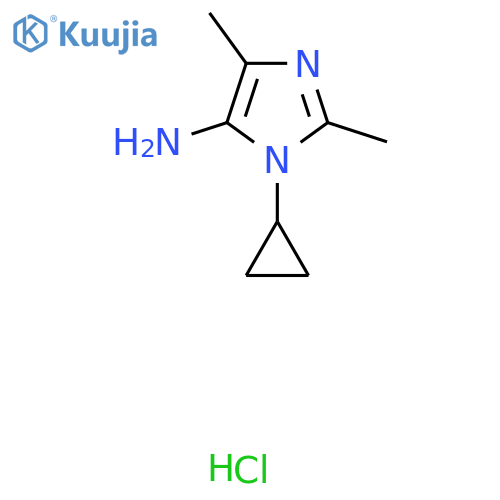 1-cyclopropyl-2,4-dimethyl-1H-imidazol-5-amine hydrochloride structure