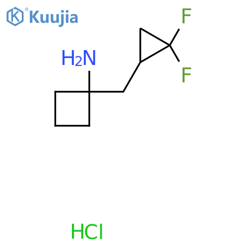 1-[(2,2-Difluorocyclopropyl)methyl]cyclobutan-1-amine hydrochloride structure