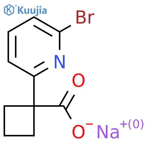 Sodium 1-(6-bromopyridin-2-yl)cyclobutane-1-carboxylate structure