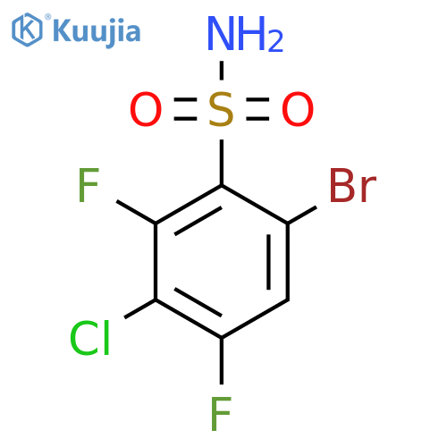 6-Bromo-3-chloro-2,4-difluorobenzene-1-sulfonamide structure