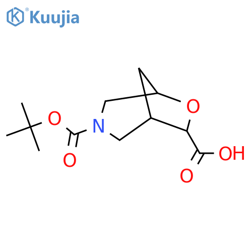 3-(tert-butoxy)carbonyl-6-oxa-3-azabicyclo3.2.1octane-7-carboxylic acid, Mixture of diastereomers structure