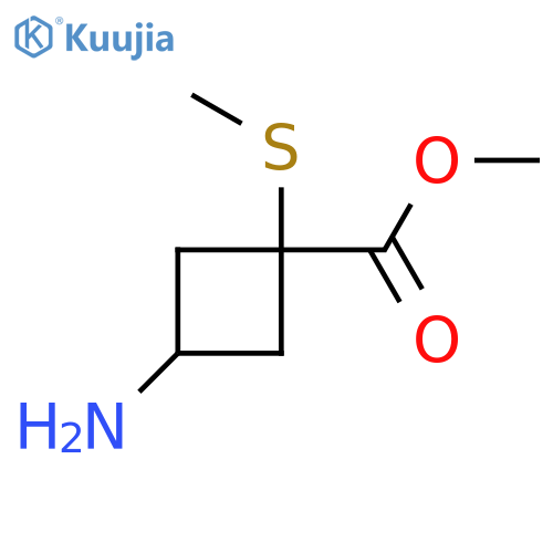 Methyl 3-amino-1-(methylthio)cyclobutane-1-carboxylate structure