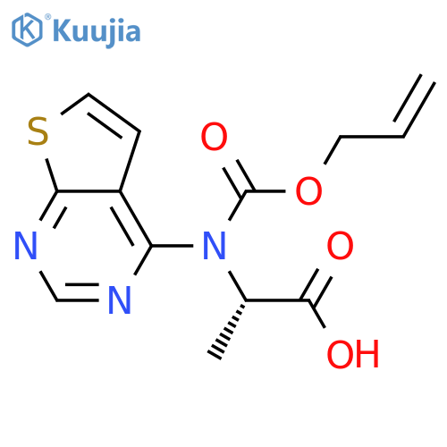 (2S)-2-{[(prop-2-en-1-yloxy)carbonyl]({thieno[2,3-d]pyrimidin-4-yl})amino}propanoic acid structure
