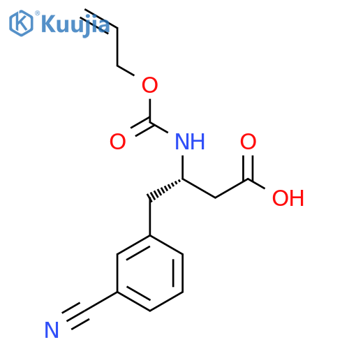 (3S)-4-(3-cyanophenyl)-3-{[(prop-2-en-1-yloxy)carbonyl]amino}butanoic acid structure