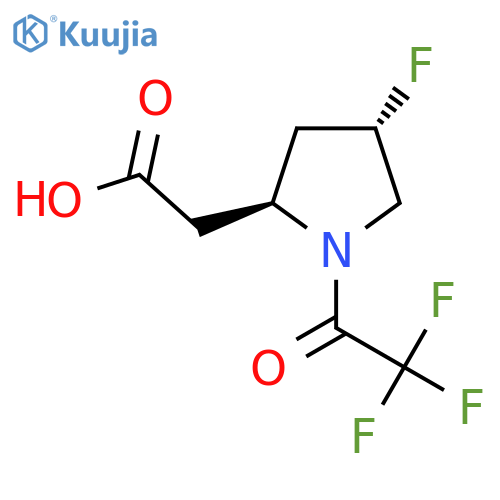 2-[(2S,4S)-4-fluoro-1-(2,2,2-trifluoroacetyl)pyrrolidin-2-yl]acetic acid structure