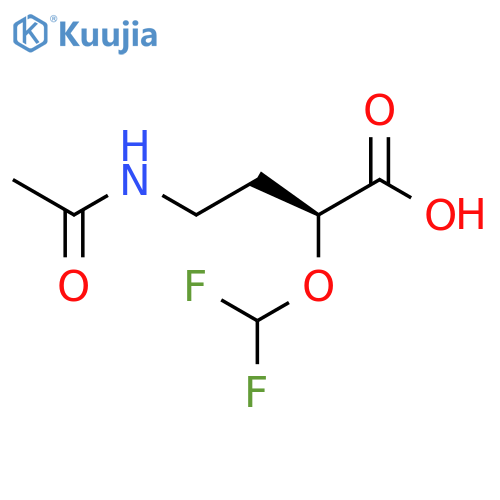 (2S)-2-(difluoromethoxy)-4-acetamidobutanoic acid structure