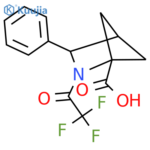3-Phenyl-2-(2,2,2-trifluoroacetyl)-2-azabicyclo[2.1.1]hexane-1-carboxylic acid structure