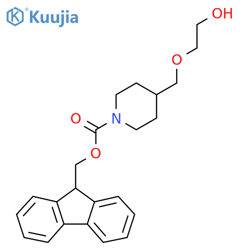 (9H-fluoren-9-yl)methyl 4-[(2-hydroxyethoxy)methyl]piperidine-1-carboxylate structure